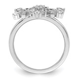 Sterling Silver Rhodium-plated CZ Snowflake Ring - QR-62522B67-4205