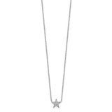 Sterling Silver Rhodium-plated CZ Star Necklace