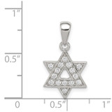 Sterling Silver Rhodium-plated CZ Star of David Pendant - QC-1BDA4604-9796