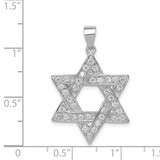 Sterling Silver Rhodium-plated CZ Star of David Pendant - QC-59C614FA-8757