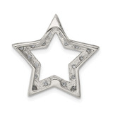 Sterling Silver Rhodium-plated CZ Star Pendant - QC-284AF2FE-6760