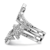 Sterling Silver Rhodium-plated CZ Star Ring - QR-B55BD28C-7683