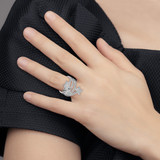 Sterling Silver Rhodium-plated CZ Star Ring - QR-B55BD28C-7683