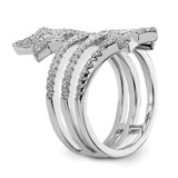 Sterling Silver Rhodium-plated CZ Star Ring - QR-F92670EB-2249