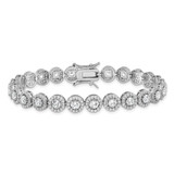 Sterling Silver Rhodium-plated CZ Tennis 7.5 inch Bracelet