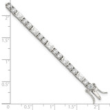 Sterling Silver Rhodium-plated CZ Tennis Bracelet - QX-7D44E9DF-6212