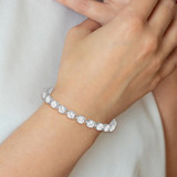 Sterling Silver Rhodium-plated CZ Tennis Bracelet - QX-C8BC8BBC-3403