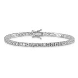Sterling Silver Rhodium-plated CZ Tennis Bracelet - QX-E75FA020-5940