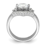 Sterling Silver Rhodium-plated CZ Three Ring Set - QR-A8E86B2D-8329