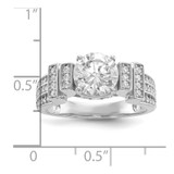 Sterling Silver Rhodium-plated CZ Tiered Pav‚ Ring - QR-A4424D0F-8046