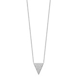 Sterling Silver Rhodium-plated CZ Triangle Dangle Necklace