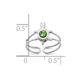Sterling Silver Rhodium-plated CZ Turtle Toe Ring