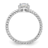 Sterling Silver Rhodium-plated CZ Twisted Ring - QR-B40911B3-4637