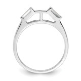 Sterling Silver Rhodium-plated CZ Two Piece Wedding Set Rings - QR-0332EE08-8949