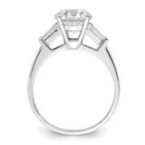 Sterling Silver Rhodium-plated CZ Two Piece Wedding Set Rings - QR-5BC5B420-9147