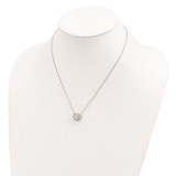 Sterling Silver Rhodium-plated CZ w/2in ext. Fancy Necklace