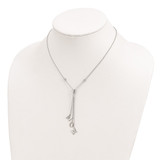 Sterling Silver Rhodium-plated CZ w/2in ext. MOM Y-Necklace