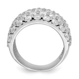 Sterling Silver Rhodium-plated CZ Wide Band Ring - QR-9E63280E-2302