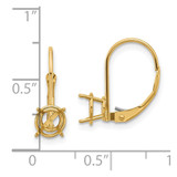 14k 6mm Round Leverback Earring Mounting