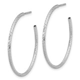 Sterling Silver Rhodium-plated D/C Hollow Tube C-Hoop Earrings - QE-353D5192-5879