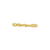 14k 6mm Solid Double Link 7 inch Charm Bracelet