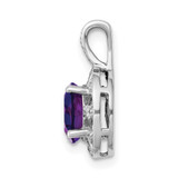 Sterling Silver Rhodium-plated Diam. & Amethyst Pendant - QB-5CD06DD7-1262