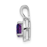 Sterling Silver Rhodium-plated Diam. & Amethyst Pendant - QB-D29044DD-6744