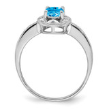 Sterling Silver Rhodium-plated Diam. & Blue Topaz Ring - QB-732371C0-2021