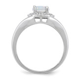 Sterling Silver Rhodium-plated Diam. & Created Opal Ring - QB-D2B6AF74-9195