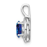 Sterling Silver Rhodium-plated Diam. & Created Sapphire Pendant - QB-C3F9740F-6617