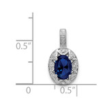 Sterling Silver Rhodium-plated Diam. & Created Sapphire Pendant - QB-C3F9740F-6617