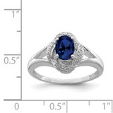 Sterling Silver Rhodium-plated Diam. & Created Sapphire Ring - QB-19F206E0-9366