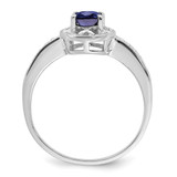 Sterling Silver Rhodium-plated Diam. & Created Sapphire Ring - QB-CDC0E404-1975