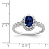 Sterling Silver Rhodium-plated Diam. & Created Sapphire Ring - QB-CDC0E404-1975