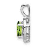 Sterling Silver Rhodium-plated Diam. & Peridot Pendant - QB-0AFB1DA6-2841