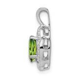 Sterling Silver Rhodium-plated Diam. & Peridot Pendant - QB-CE06210B-2376
