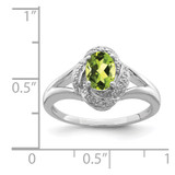 Sterling Silver Rhodium-plated Diam. & Peridot Ring - QB-320BF4E1-3361