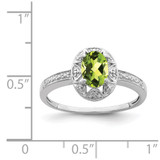 Sterling Silver Rhodium-plated Diam. & Peridot Ring - QB-4EEB1F97-6797