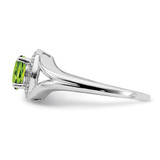 Sterling Silver Rhodium-plated Diam. & Peridot Ring - QB-CD1E6B7E-7174