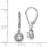 Sterling Silver Rhodium-plated Diam. & White Topaz Earrings - QB-136F6054-3607