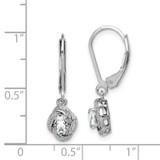 Sterling Silver Rhodium-plated Diam. & White Topaz Earrings - QB-E6983CBE-5387