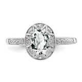 Sterling Silver Rhodium-plated Diam. & White Topaz Ring - QB-996E6C05-1569