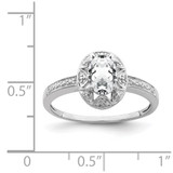 Sterling Silver Rhodium-plated Diam. & White Topaz Ring - QB-9CFE8B4C-1627