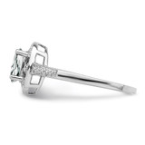 Sterling Silver Rhodium-plated Diam. & White Topaz Ring - QB-EB544EAC-5800