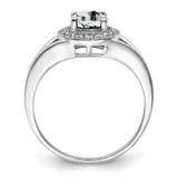 Sterling Silver Rhodium-plated Diam. & White Topaz Ring - QB-FAE7B3CC-5959