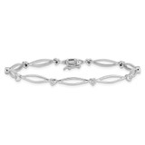 Sterling Silver Rhodium-plated Diam. Bracelet - QD-2680BC80-9139