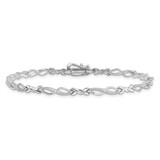 Sterling Silver Rhodium-plated Diam. Bracelet - QD-66BDF3EA-8666
