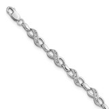 Sterling Silver Rhodium-plated Diam. Infinity Symbol Bracelet