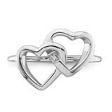 Sterling Silver Rhodium-plated Diamond accent Intertwined Heart Ring - QR-BBE2D31C-7577