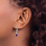 Sterling Silver Rhodium-plated Diamond and Amethyst Earrings - QE-6A05996C-5212